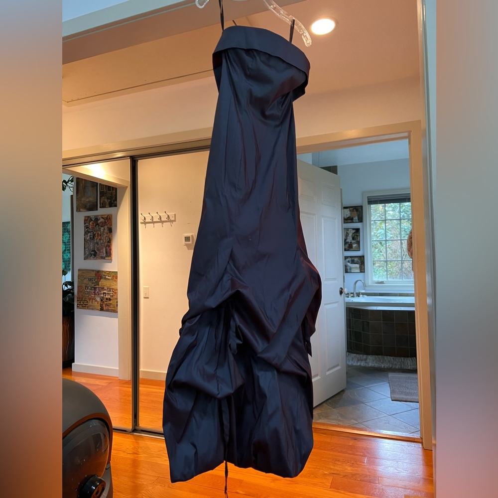 Polli Says Strapless Billowing Ruffle Dress Iridescent Purple size 2